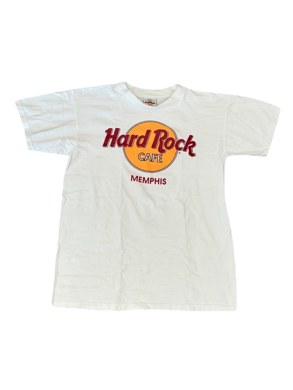 VTG HARD ROCK CAFE MEMPHIS CLASSIC LOGO WHITE TEE SHIRT // SIZE SMALL🤍